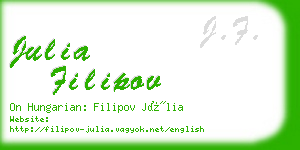 julia filipov business card